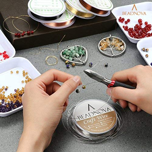 BEADNOVA Craft Wire Jewelry Beading Wire Tarnish Resistant Copper Wire for Jewelry Making with Cutting Pliers (5pcs, 26 Gauge) - NewNest Australia