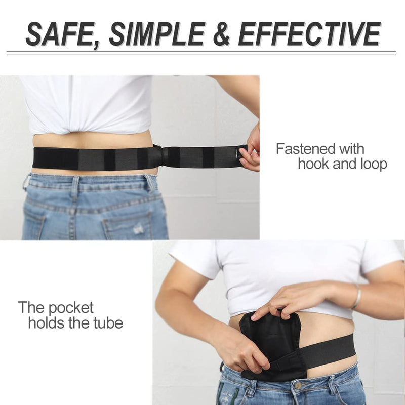 G-Tube Belt Feeding Tube Peg PD Cotton Covers Peritoneal Dialysis Catheter Supplies Abdominal Holder Accessories Adjustable for Secure Gastrostomy Line Women Men Black Medium(27-39 inch) Medium (Pack of 1) - NewNest Australia