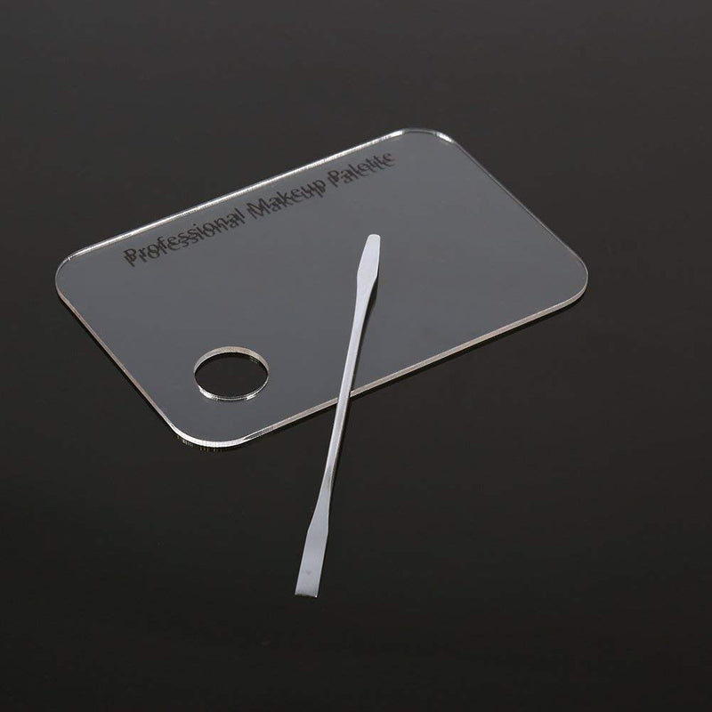 Makeup Palette - Clear Acrylic Makeup Nail Art Cosmetic Mixing Palette & Stainless Spatula Tool Set - NewNest Australia