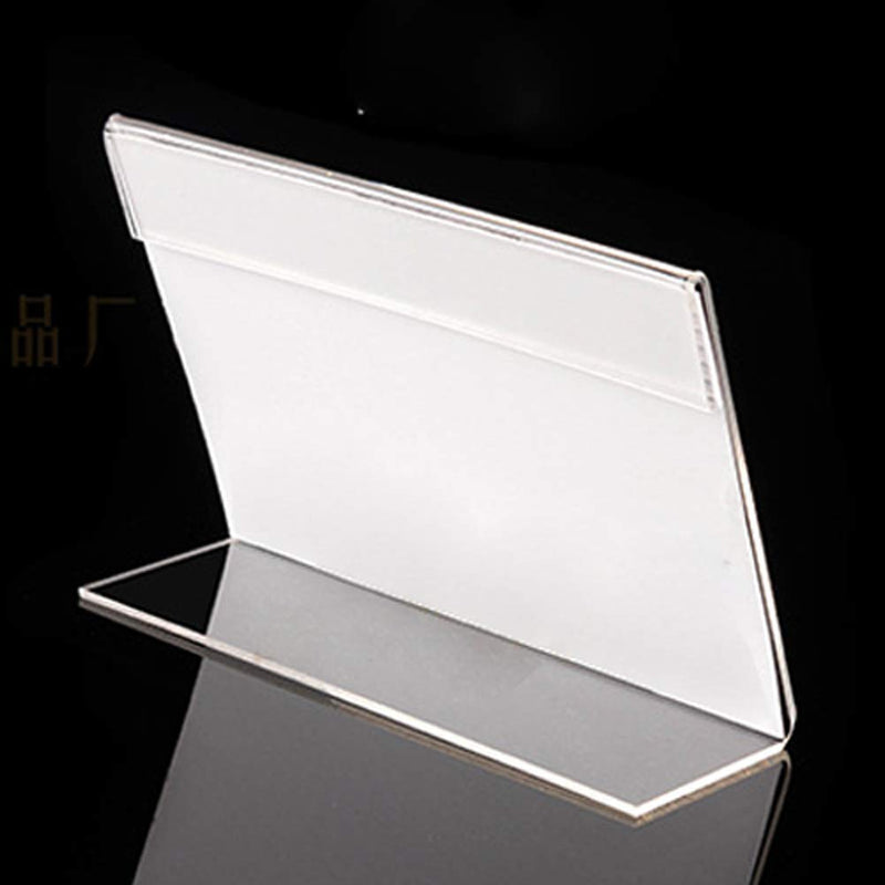 10 Pcs Clear Sign Holder Acrylic L-Shaped Table Card Holder Slanted Display Stand Merchandise Price Tag Label Holder (3.5 x 2.36 Inches) - NewNest Australia