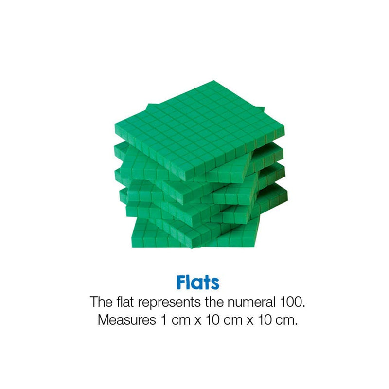 hand2mind Green Foam Base Ten Blocks Flats Set, Place Value Blocks, Co ...