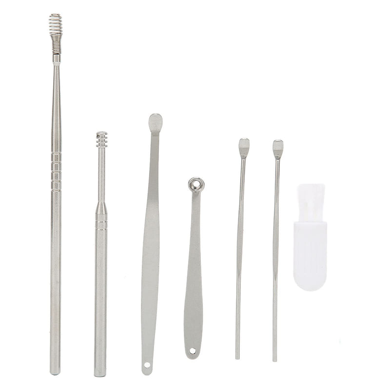 Earpick Ear Wax Remover Set, 7-In-1 Spring Earwax Cleaner Set, Portable Stainless Steel Ear Pick Set For Ear Cleaning, Earwax Remover Tool With Cleaning Brush And Storage - NewNest Australia