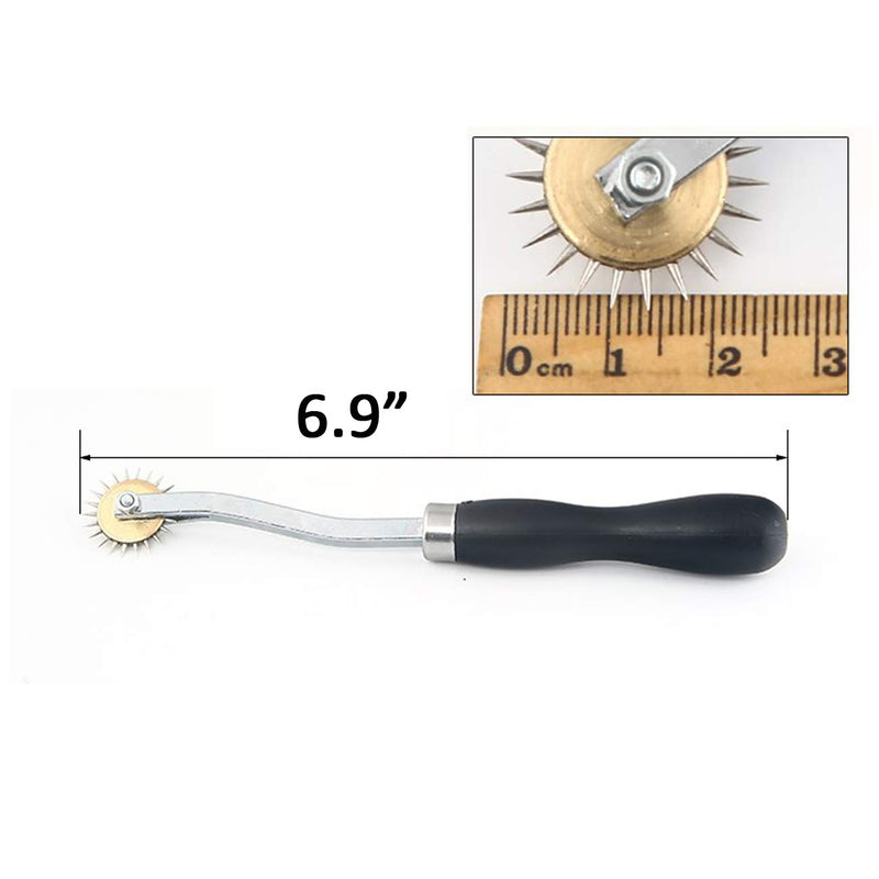TIHOOD 2PCS Needle Point Tracing Wheel, 4mm Leather Paper ClothSewing Overstitch Wheel Tool Black - NewNest Australia