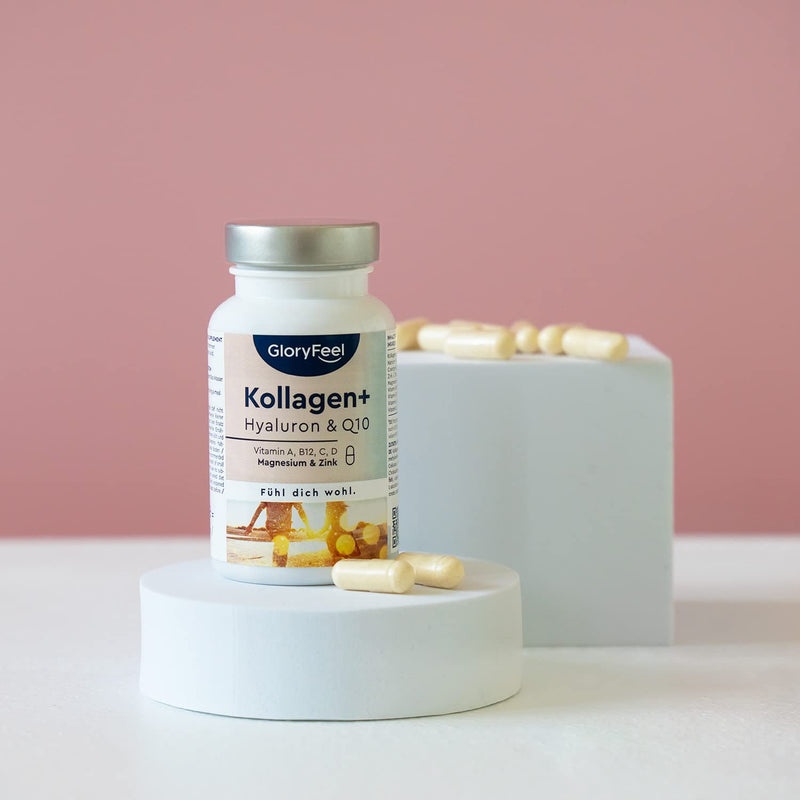Collagen, Coenzyme Q10 Hyaluronic Acid Premium: Marine Collagen, With Zinc, Magnesium, Vitamin B12, D3, A & C, 60 Capsules, Laboratory Tested, High Dose Without Additives, Made In Germany - NewNest Australia