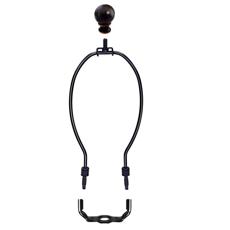 2 PCS Lamp Harp Holder Lamp Shade Harp with Light Saddle Base and Ball Lamp Finial Screw for Table and Floor Lamps (8 Inch, Black) - NewNest Australia