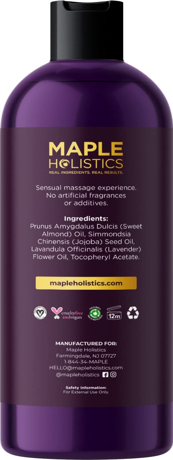 Aromatherapy Sensual Massage Oil for Couples - Aromatic Lavender Massage Oil Enhanced with High Absorption Sweet Almond Oil Jojoba Vitamin E and Relaxing Lavender Essential Oil - Full Body Massage Oil 8 Fl Oz (Pack of 1) - NewNest Australia
