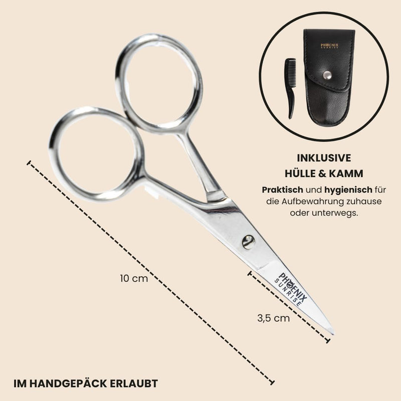 Professional Eyebrow Scissors Set With Comb & Travel Case | Beard Scissors & Eyebrow Scissors For Men And Women | Extra Sharp Blade | For Ears, Nose & Beard Hair - With Straight Blade & Rustproof - NewNest Australia