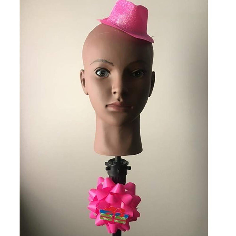 Hedume Afro American Mannequin Head with Clamp, Bald Manikin head, Black Styrofoam Mannequin Head for Wigs, Hat, Glasses Display - NewNest Australia