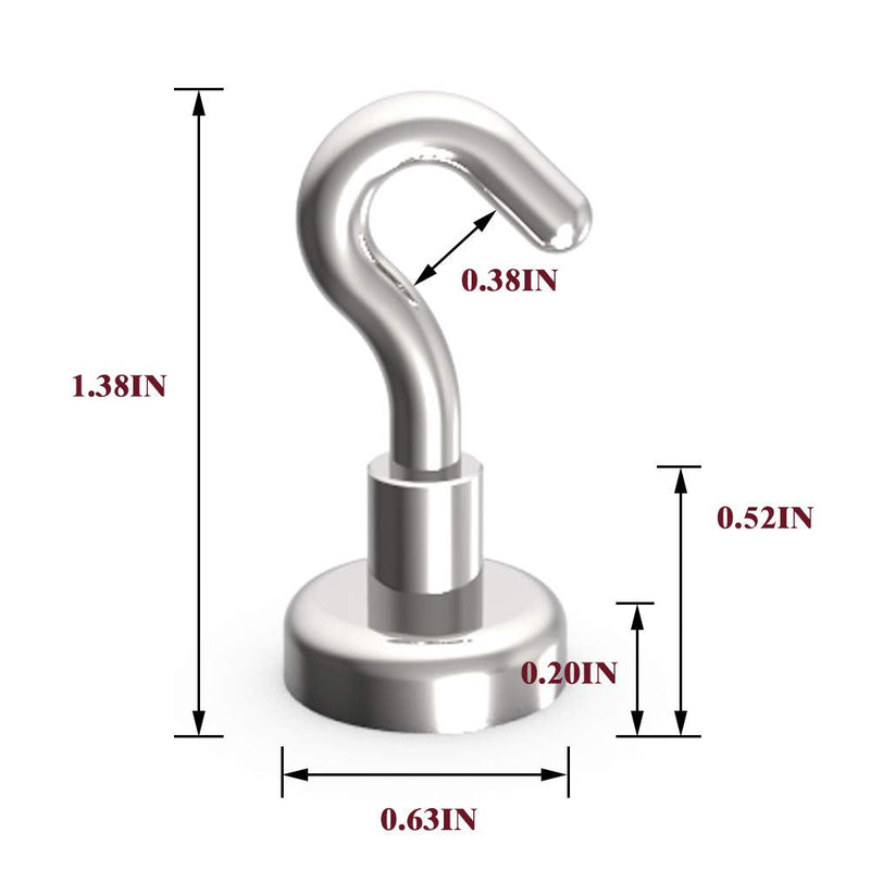 THCMagorilla Magnetic Hooks Strong Neodymium Rare Earth Magnet Hooks for BBQ Fridge Cruise Keys Refrigerator whiteboard Kitchen Indoor Hanging Coat and Office 22LBS Silver Pack of 15 E16 15 packs - NewNest Australia