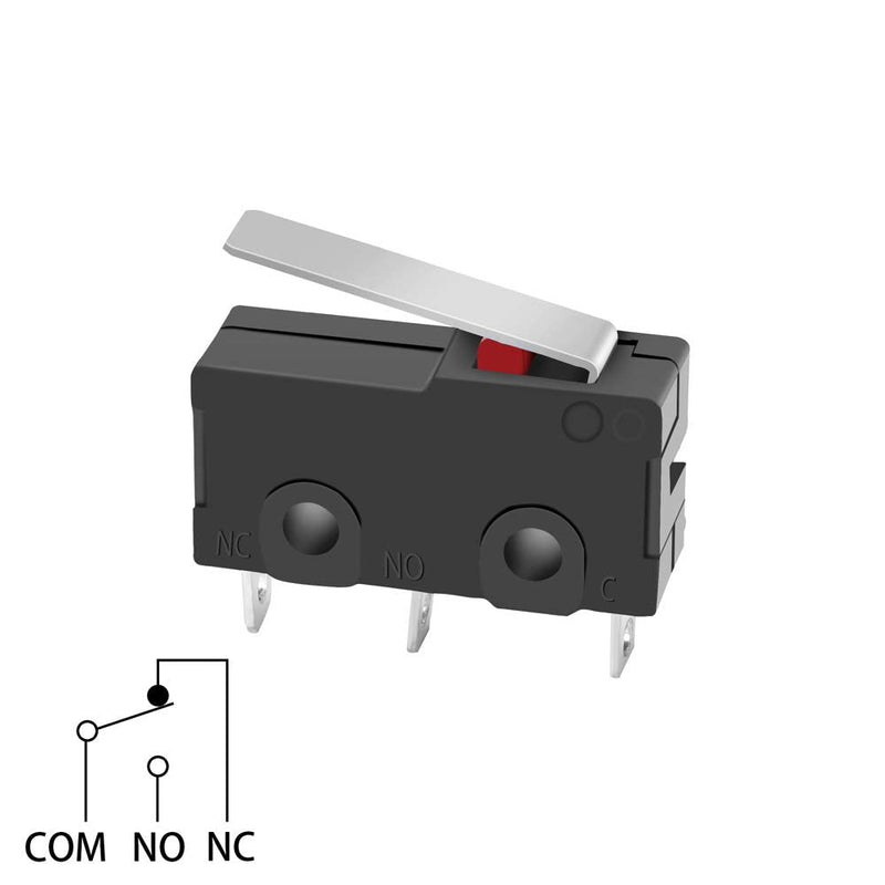 MUZHI SPDT 1NO 1NC Hinge Lever Momentary Push Button Micro Limit Switch AC 5A 125V 250V 3 Pins 12 Pcs 4 - NewNest Australia