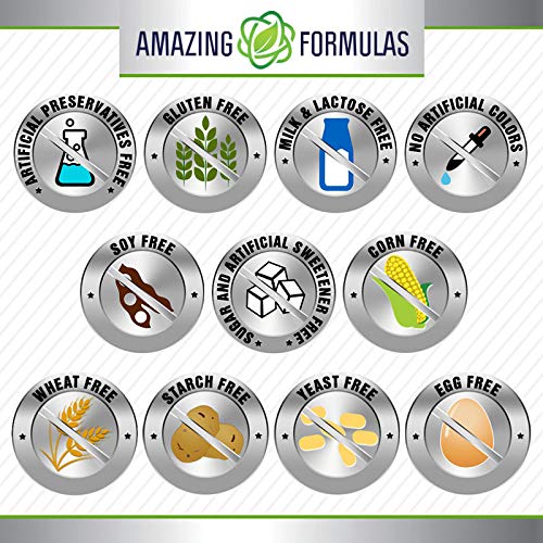 Amazing Formulas L Arginine 500mg Supplement - Best Amino Acid Arginine HCL Supplements for Women & Man - Promotes Circulation and Supports Cardiovascular Health - 250 Capsules 250 Count (Pack of 1) - NewNest Australia