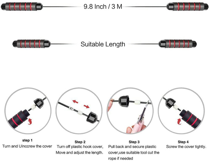 DREAM&GLAMOUR Jump Rope Skipping Rope for Rope Skipping, Speed Jump Rope for Exercise Jump Ropes for Fitness for Kids and Adults Red - NewNest Australia