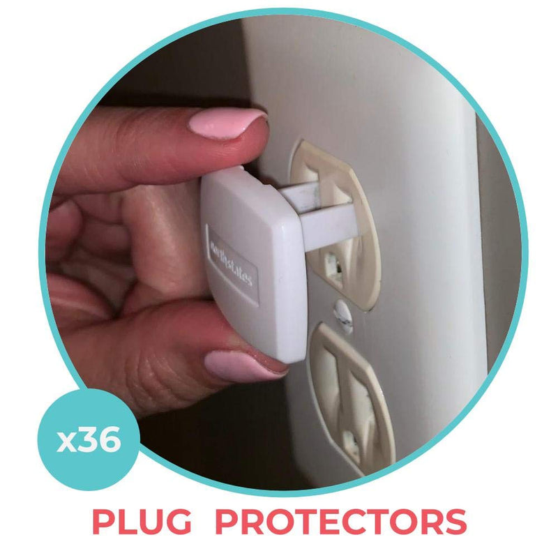 Toddleroo by North States Plug Protectors | Fits Two and Three pronged outlets for Quick Coverage in Seconds | Baby proofing with Confidence (36-Pack, Soft White) - NewNest Australia