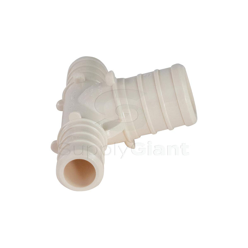 Supply Giant QQSU3431-5 Plastic PEX Poly Alloy Reducing Tee Barb Pipe Fitting, 3/4'' x 3/4'' x 1/2'', White, 5 Pack 3/4'' x 3/4'' x 1/2'' - NewNest Australia