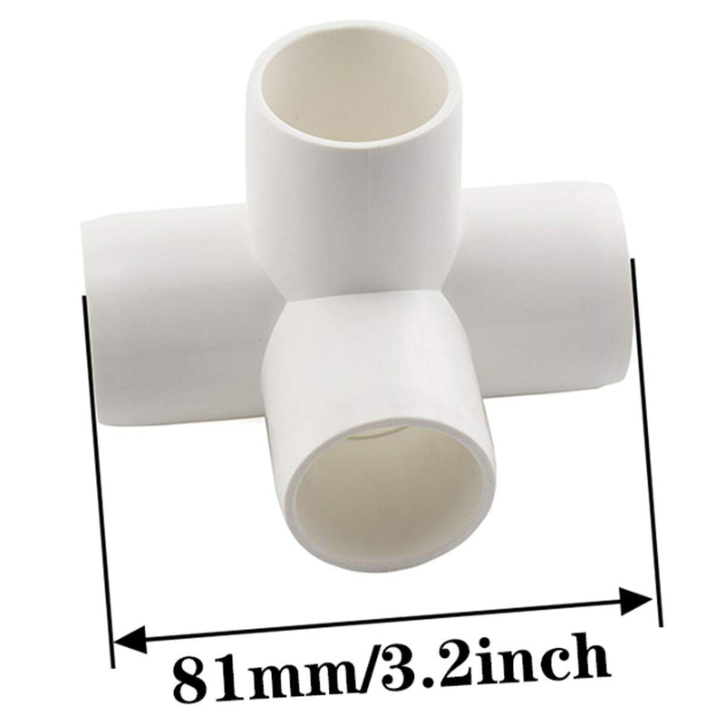 SDTC Tech 4-Pack 3/4" 4 Way PVC Fitting Elbow Furniture Grade Pipe Connector for DIY PVC Shelf Garden Support Structure Storage Frame, White - NewNest Australia