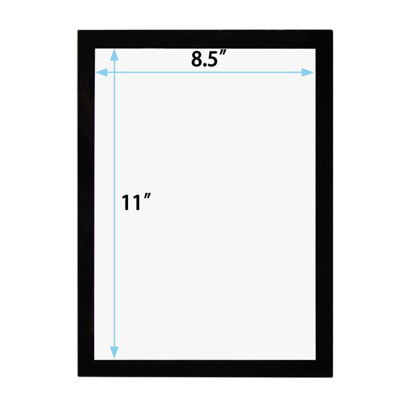JIUYE 8.5 x 11 Magnetic Sign Holder,Plastic Display Frame with Strong Magentic Border & Self-Adhesive Backing,Wall Mount Magnetic Paper Poster Picture Notice Frame for Office Store Home (Black,2 Piece) 8.5"x11" 2Pcs Black - NewNest Australia