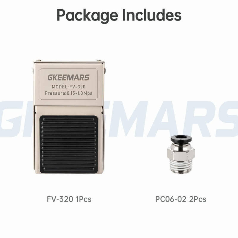GKEEMARS Pneumatic Foot Pedal Valve FV-320 1/4” NPT Threaded Rubber Nonslip Pressure Control Foot Operated Pedal 2 Position 3 Way - NewNest Australia