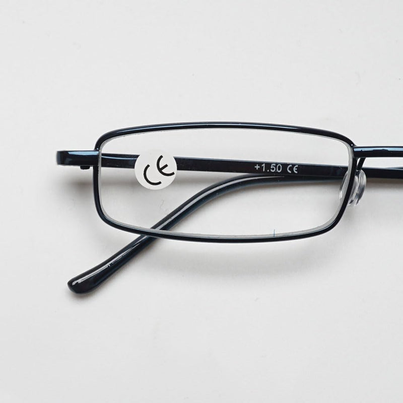 VEVESMUNDO Metal Reading Glasses Mini Compact Lightweight Spring Hinge Slim Classic Reading Aid Glasses with Metal Case 1 x Black Blue Light Filter Reading Glasses 2.0 x - NewNest Australia