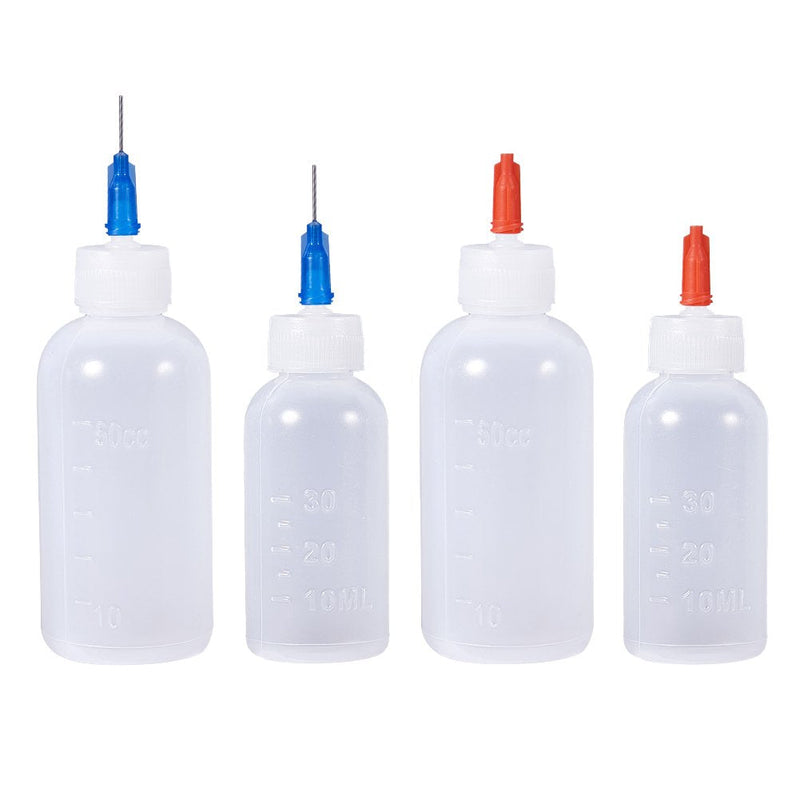 BENECREAT 8PCS Multi Purpose DIY Precision Tip Applicator Bottles 1/1.7 Ounce Needle Tip Glue Bottles with 8 Caps and 18 Tips for DIY Quilling, Craft Art Project, Glue, Oiler Bottle - NewNest Australia