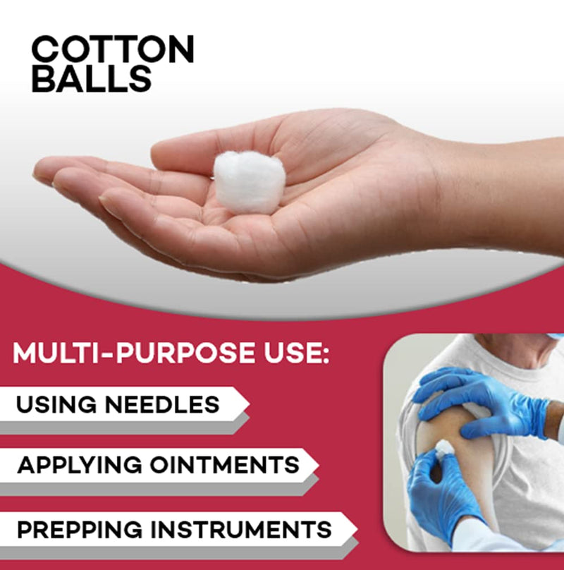 Dealmed Cotton Balls – 500 Count Medium Cotton Balls, Non-Sterile Bag of Cotton Balls in Easy to Access Zip-Locked Bag, Great for Skin Prep, Wound Cleansing, and DIY Needs 500 Count (Pack of 1) - NewNest Australia
