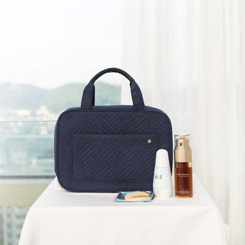 Hanging Travel Toiletry Bag, Large Cosmetic Organizer Bag Portable Make up Wash Bag with 4 Compartments 1 Sturdy Hook for Women, Men, Girls, Business Trip (Blue) Blue - NewNest Australia
