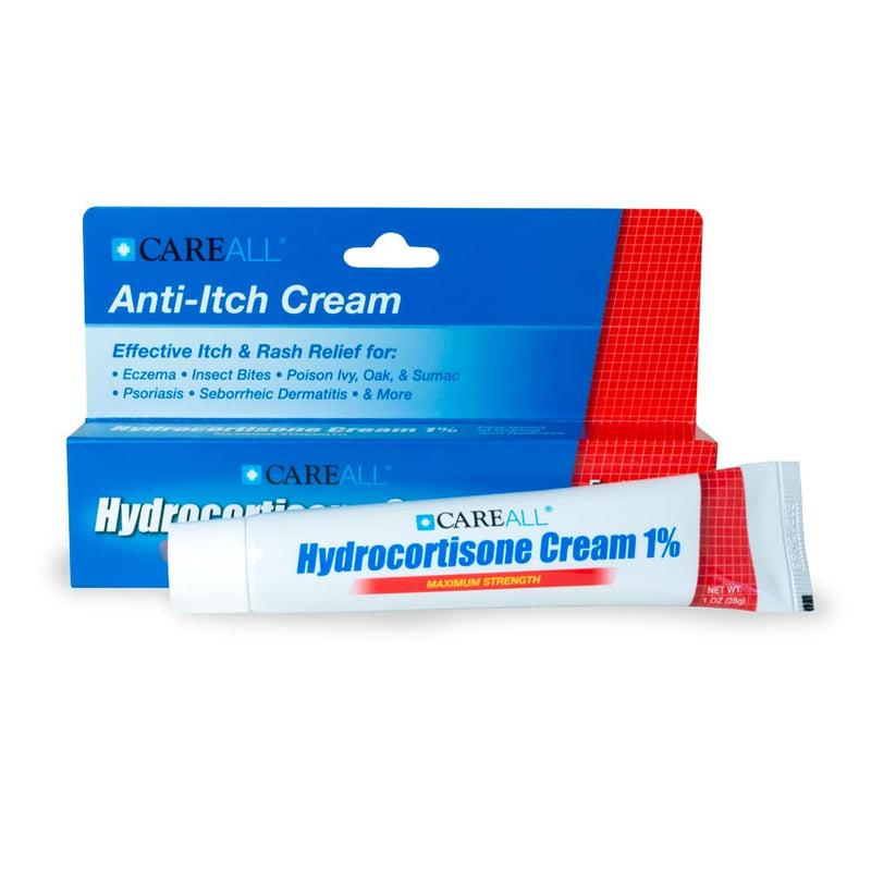 (3 Pack) CareALL 1% Hydrocortisone Cream, 1oz Tube, Maximum Strength Formulation, Relieves Itching and Redness, Compare to Active Ingredient of Leading Brand. 1 Ounce (Pack of 3) - NewNest Australia
