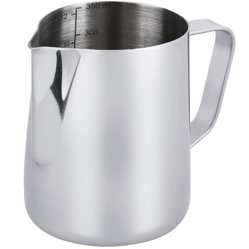 Anpro Milk Jug 350ml/12 fl.oz, 304 Stainless Steel Milk Pitcher, Milk Frothing Jug for Making Coffee Cappuccino 350 ML - NewNest Australia