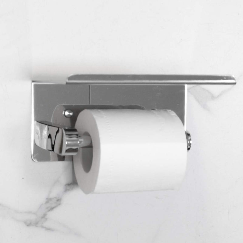 NANA kimzcn Bathroom Toilet Paper Holder with Shelf, Polished Stainless Steel Roll Toilet Tissue Holder Dual Wall Mounted for Mobile Phone Storage D69042C - NewNest Australia