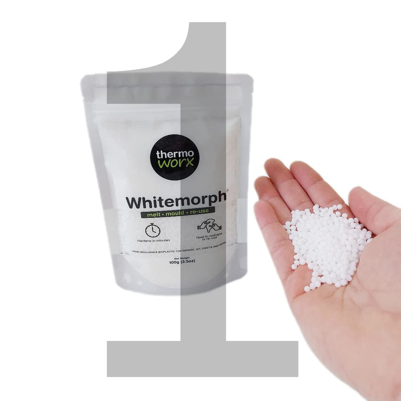 Thermoworx Whitemorph 3.5oz. Hand moldable bioplastic. Melt, Mold and Reuse - NewNest Australia