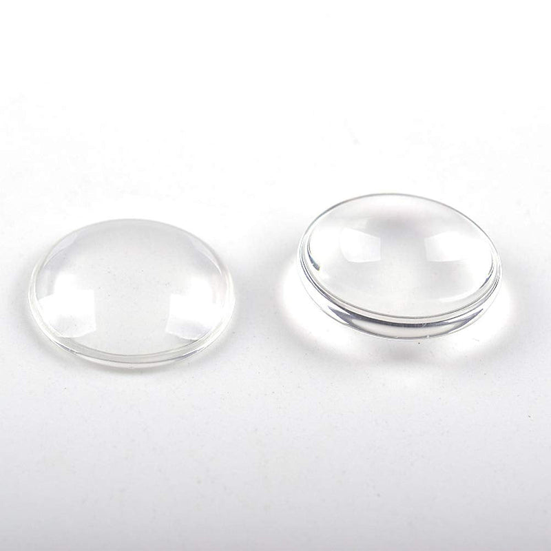30PCS Clear Glass Cabochons 1 Inch Dome Tile Clear Glass Pebbles Non-Calibrated Round Gems for Crafts, Cameo Pendants, Photo Jewelry, Rings, Necklaces - NewNest Australia