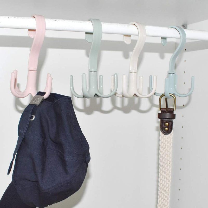 Closet Hanging Organizer Storage Purse Rack Handbag 360 Degree Rotating 4 Hooks for Belt Scarf Tie Rack Holder - NewNest Australia