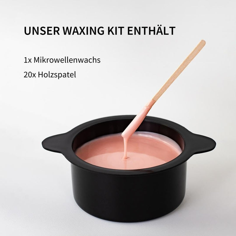 Microwave hot wax set - 2-in-1 waxing for hair removal & care - ideal for face, body & bikini area - precision with wooden spatula. - NewNest Australia