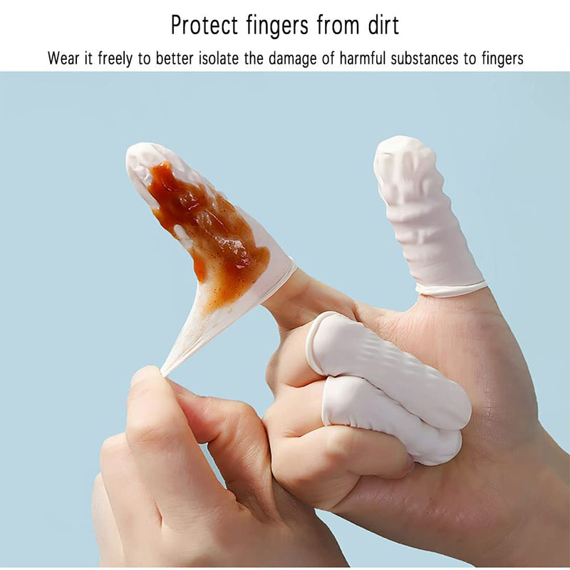 200 Count Latex Finger Cots, Disposable Fingertips Protector Finger Covers, Medium Anti Static Rubber Fingertip Protective Finger Cots for Electronic Repair, Handmade Apply - NewNest Australia