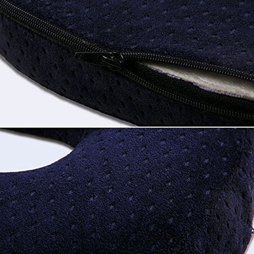 Homely Lee Donut Seat Cushion Memory Foam Reduces Pressure Ideal for Haemorrhoid and Piles Sufferers, Coccyx Pain, Post Natal and Post Surgery Pain Relief & Comfortable (Navy) Navy - NewNest Australia