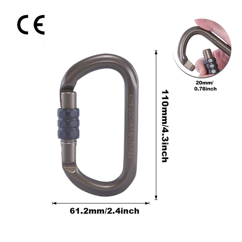 KAILAS 25KN Rock Climbing Carabiner Clip Heavy Duty Screw Gate Buckle Aluminium Ultra Studry Oval HCA Locking Carabiners - NewNest Australia