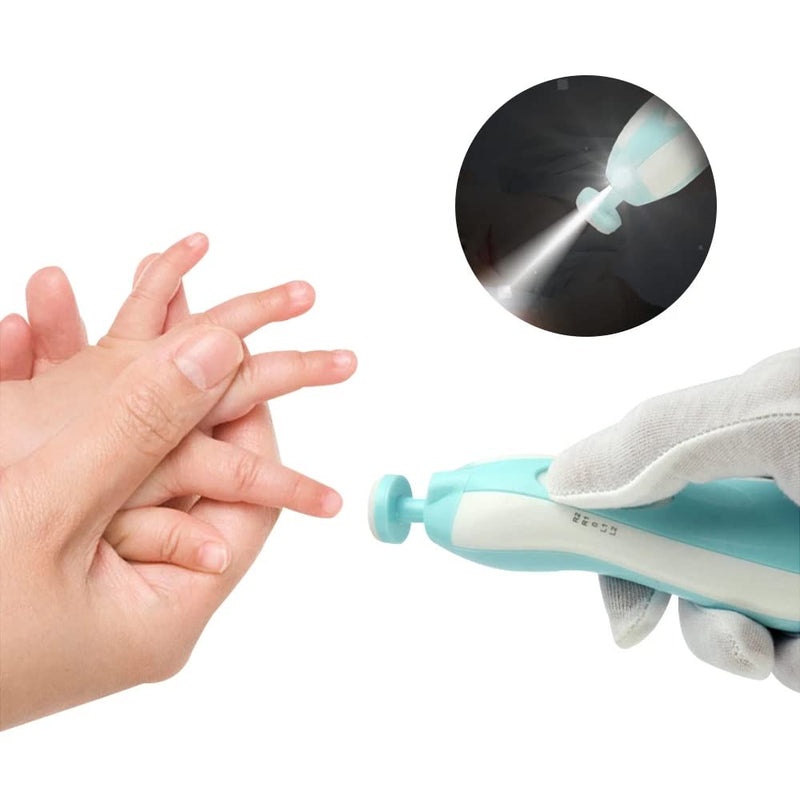 Electric Nail File Drill for Baby No Sharp Claws Hurt, 6 in 1 Safety Cutter Trimmer Clipper for Toes and Fingers (Blue) - NewNest Australia
