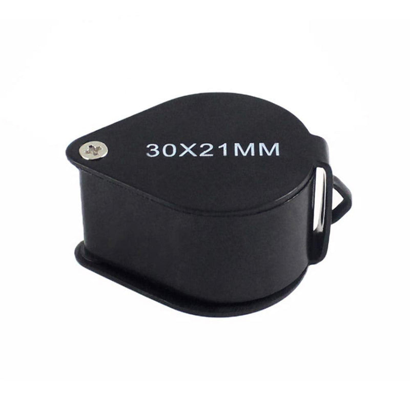iKKEGOL Pocket Jewelry Loupe 30x 21mm Foldable Magnifying Jewelers Eye Glass Magnifier, Metal Body Black with Box - NewNest Australia