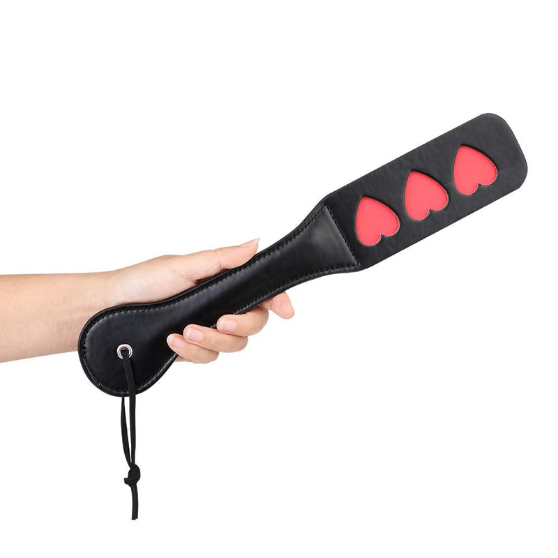 VENESUN Hearts Spanking Paddle for Adults, 12.8inch Faux Leather Slapper Paddle for Sex Play Heart-black - NewNest Australia