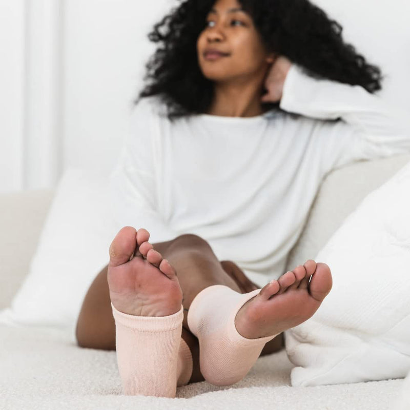 Bare August Oh So Healing Moisturizing Heel Repair Socks - Overnight Spa Sleep Socks with Hydrating Therapy Gel for Softening Dry Cracked Heels - NewNest Australia