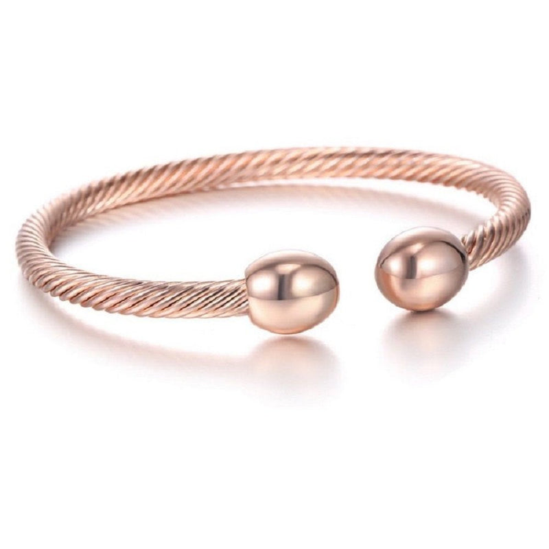 Elegant Magnetic Bracelet Copper Therapy Magnets Bangle for Arthritis Pain for Women Men Gifts for Father's Day (Rose Gold) Rose Gold - NewNest Australia