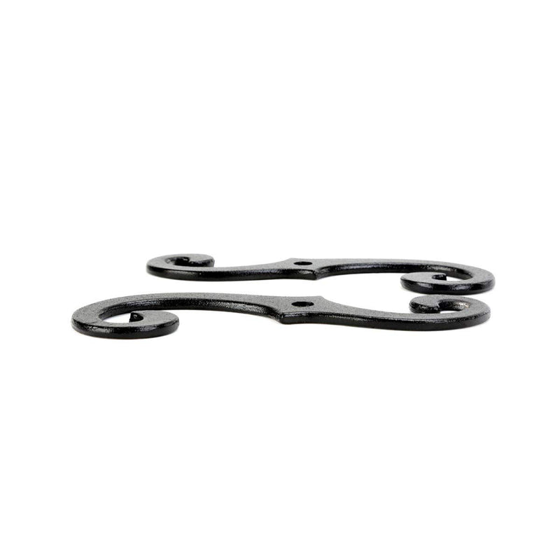 Renovators Supply Black Shutter Dog Holders 6.5 Inches Long Antique Decorative S Style Solid Aluminium Black Rust Resistant Powder Coated External Shutter Tieback Hardware Including Mounting Screws - NewNest Australia