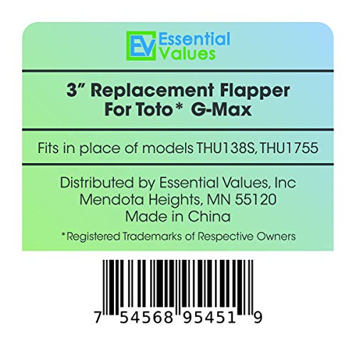 Essential Values 3-Inch Toto Toilet Flapper Replacement - Rubber Toilet Tank Flapper with Chain and Hook, Aftermarket Toilet Flapper for G-Max, Thu499s, Thu331s, Thu175s & 2021bp Toto Toilet Models Single Flapper - NewNest Australia