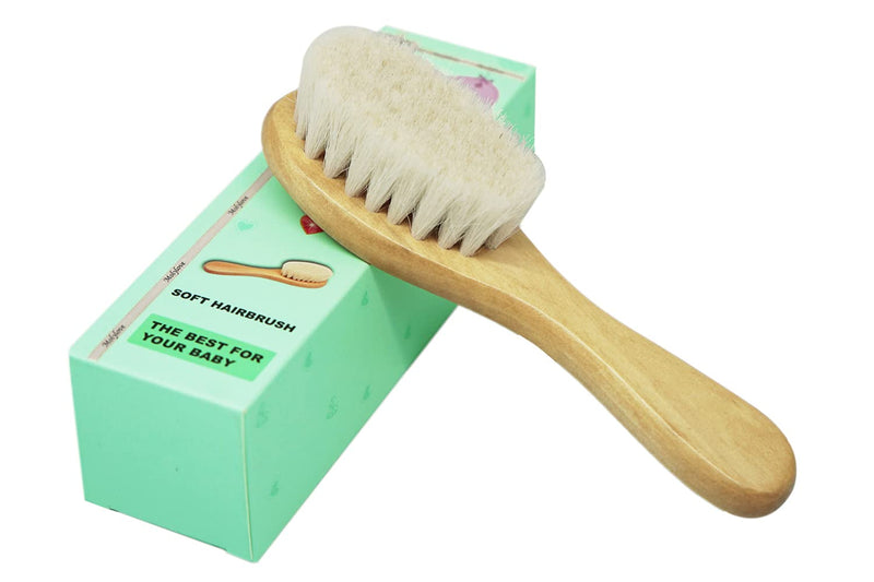 Molylove Baby Hair Brush with Wooden Handle and Super Soft Goat Bristles for Newborns & Toddlers - NewNest Australia
