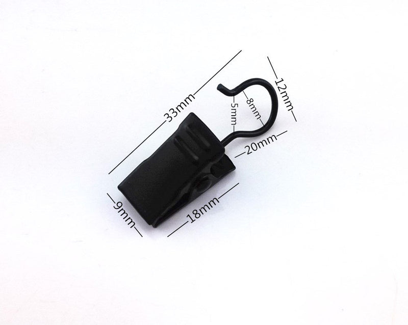 NewNest Australia - yueton 60pcs Black Metal Hook Clips Hanging Curtain Clip Hanger 