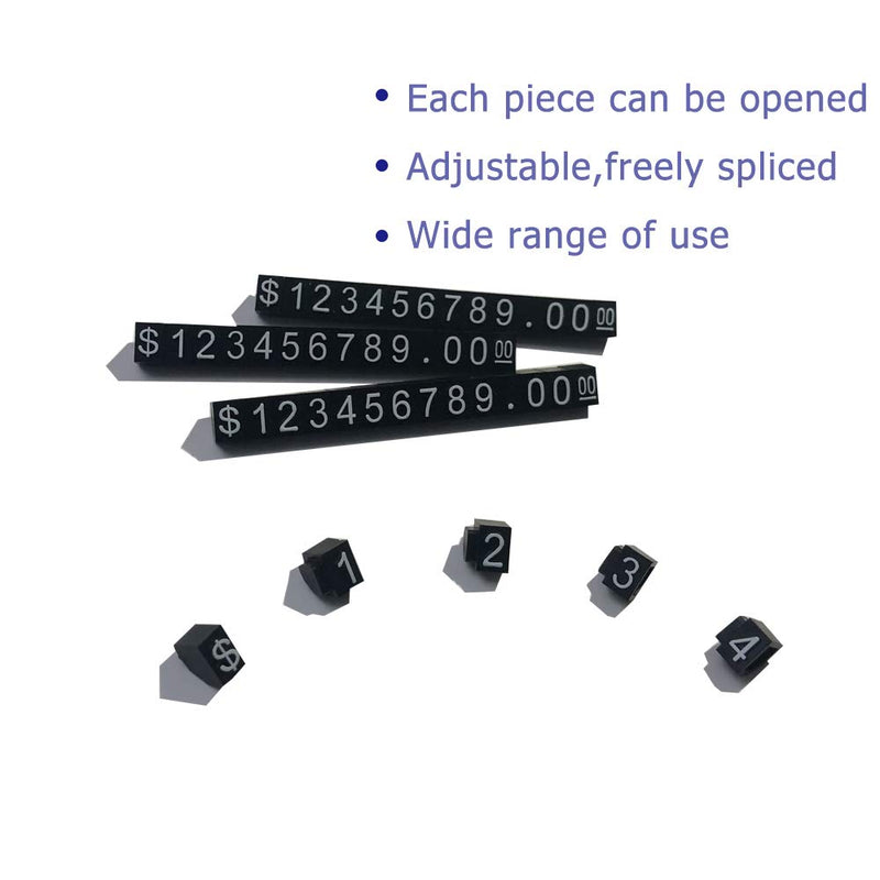 Price Tag Cube Adjustable Assembly Number Angled Pricing Counter Display Stand Label Sale Price 14 Sets (Black, Medium) Black - NewNest Australia