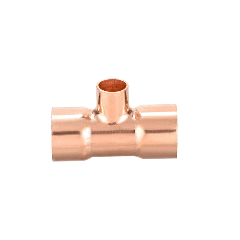 uxcell 3/4-inch X 3/8-inch X 3/4-inch Copper Reducing Tee Copper Pressure Pipe Fitting Conector for Plumbing Supply and Refrigeration 2pcs - NewNest Australia