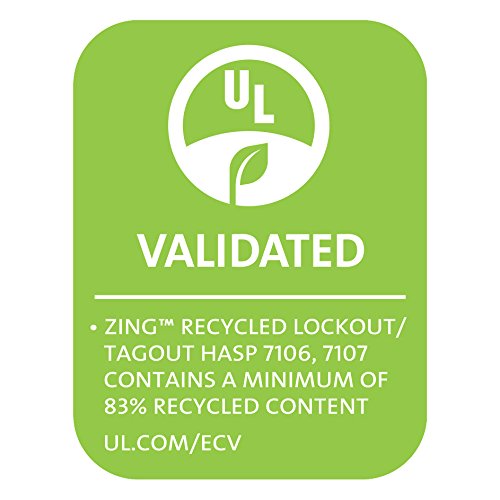 ZING 7107 RecycLockout Lockout Tagout Hasp, 1.5 Inch Steel with Tabs 1-1/2 inches Inside Jaw Diameter - NewNest Australia