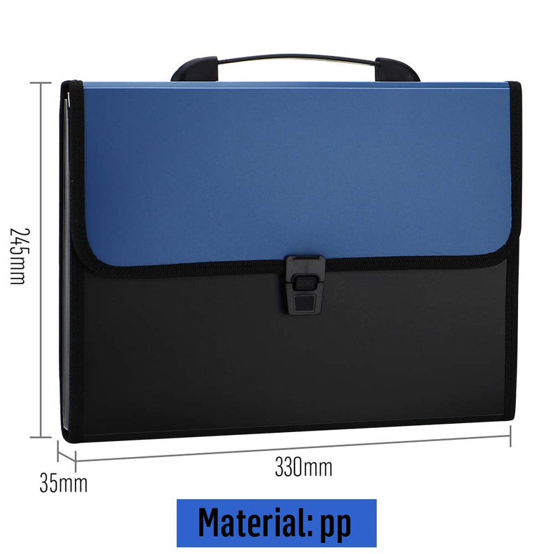 Expanding File Folder with Handle, 2019 New 13-Pocket Plastic Expandable File Organizer, A4 Size Waterproof & Durable Accordion File Organizer for School, Office（Deep Blue） Deep Blue - NewNest Australia
