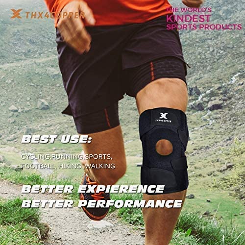 Thx4COPPER Knee Brace Support, Open Patella Side Stabilizers – for Meniscus Injuries, Swollen ACL, Tendonitis, Arthritis, Joint Pain Relief with Adjustable Compression Wrap,XXL XXL - NewNest Australia