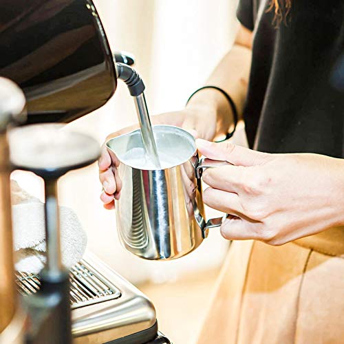 Milk Jug 600ml, Powder Shaker with Lid and Latte Art Pen Stainless Steel Milk Frothing Pitcher, for Hot Chocolate Cappuccino Coffee Latte Art Maker (600ML) - NewNest Australia